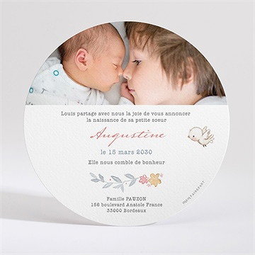 Faire-part naissance sieste entre amis - Dos du faire-part