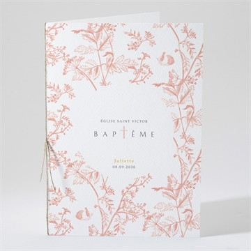 Livret de messe baptême motif gravure