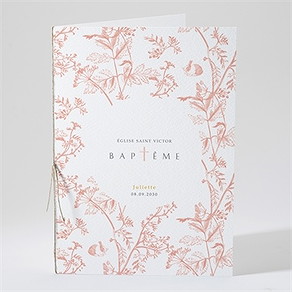 Livret de messe baptême motif gravure