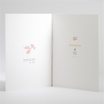 Livret de messe baptême motif gravure - Intérieur du livret