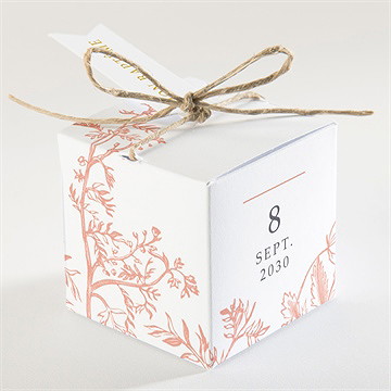 Boîte de dragées baptême motif gravure - Dos de la boîte