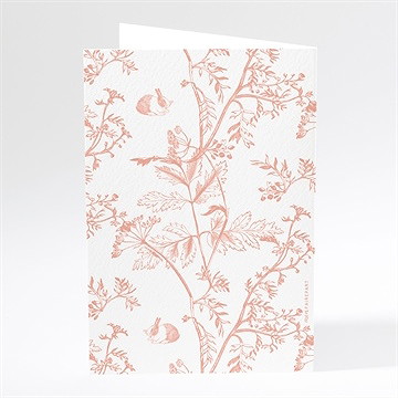 Menu baptême motif gravure - Dos du menu