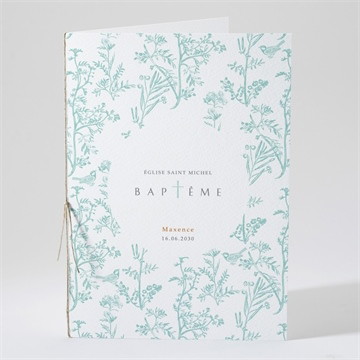 Livret de messe baptême gravure en rond