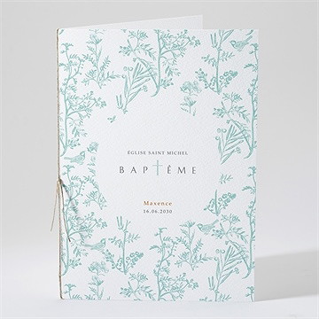 Livret de messe baptême gravure en rond