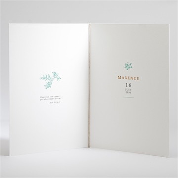 Livret de messe baptême gravure en rond - Intérieur du livret