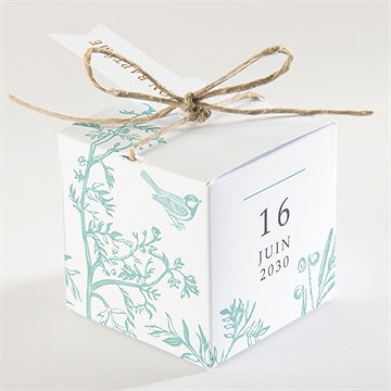 Boîte de dragées baptême gravure en rond - Dos de la boîte