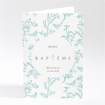 Menu baptême gravure en rond