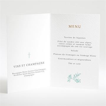 Menu baptême gravure en rond - Intérieur du menu