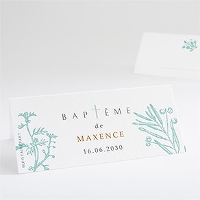 Marque-place baptême gravure en rond