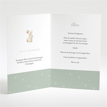 Menu baptême tendre scène - Intérieur du menu