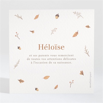 Remerciement naissance automne