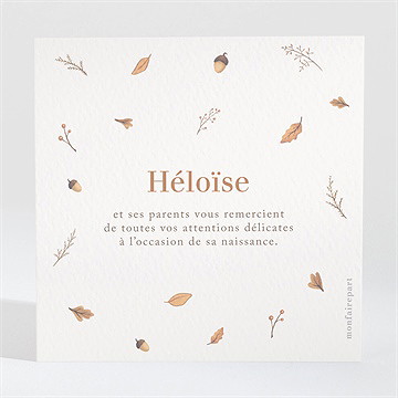 Remerciement naissance automne