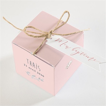 Boîte de dragées baptême enfant bercé de tendresse - Dessus de la boîte