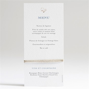 Menu baptême illustration animaux - Dos du menu