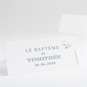 Marque-place baptême illustration animaux