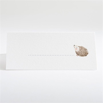 Marque-place baptême illustration animaux - Dos du marque-place