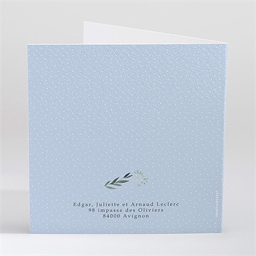 Faire-part communion doux flocons - Dos du faire-part