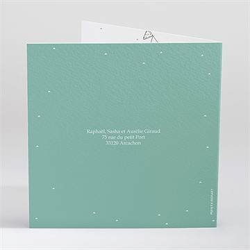 Faire-part communion ma cérémonie vert menthe - Dos du faire-part
