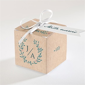 Boîte de dragées mariage kraft naturel