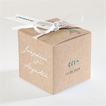 Boîte de dragées mariage kraft naturel - Dos de la boîte