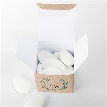 Boîte de dragées mariage kraft naturel - Intérieur de la boîte