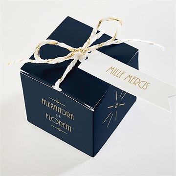 Boîte de dragées mariage art déco - Dessus de la boîte