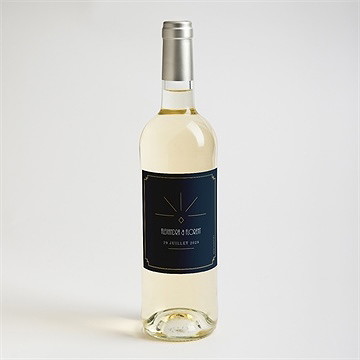 Etiquette de bouteille mariage art déco - Mise en situation