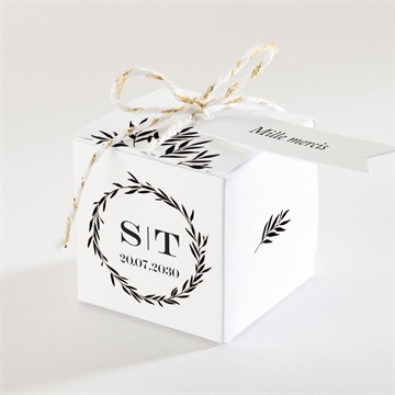 Boîte de dragées mariage gravure secrète dorure