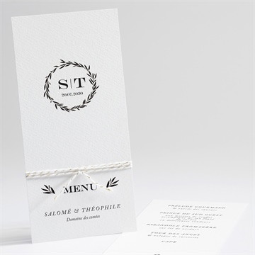 Menu mariage gravure secrète dorure