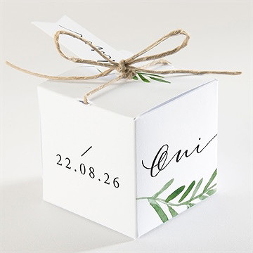 Boîte de dragées mariage branche d'amour - Dos de la boîte