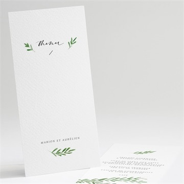 Menu mariage branche d'amour