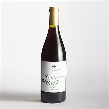 Etiquette de bouteille mariage branche d'amour - Mise en situation