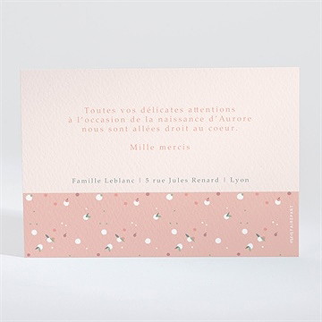 Remerciement naissance enlacé - Dos de la carte