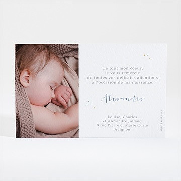 Remerciement naissance jolie constellation - Dos de la carte