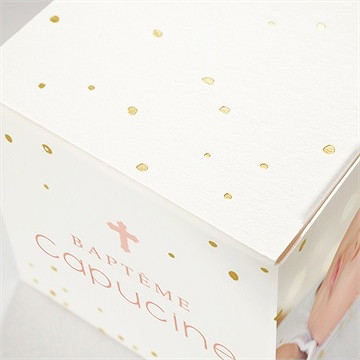 Boîte de dragées baptême jolie poésie - Détail de la boîte