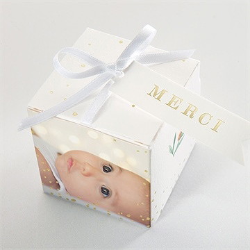 Boîte de dragées baptême jolie poésie - Dessus de la boîte