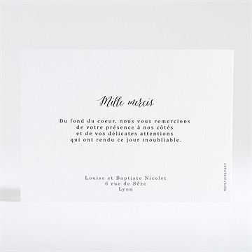 Remerciement mariage dorure sur photo - Dos de la carte
