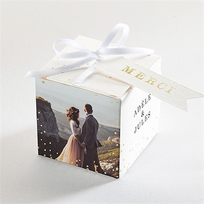 Boîte de dragées mariage notre horizon