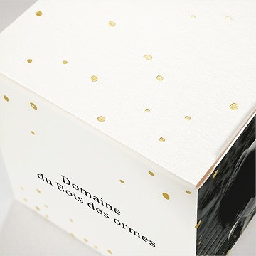 Boîte de dragées mariage dorure sur photo - Détail de la boîte