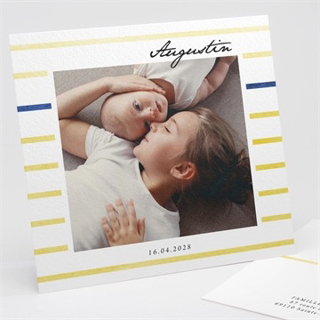 Faire-part naissance rayures chics