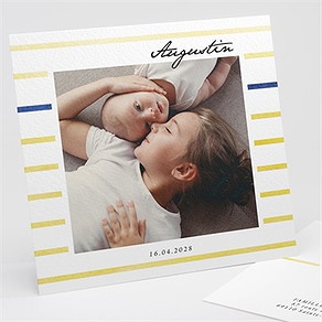 Faire-part naissance rayures chics