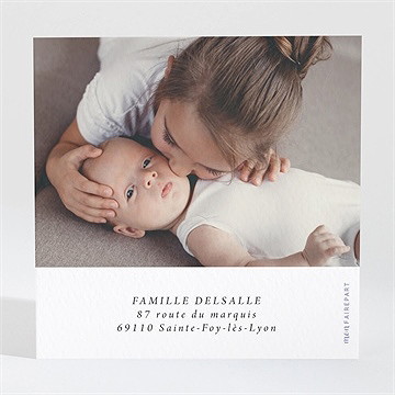 Remerciement naissance rayures chics - Dos de la carte