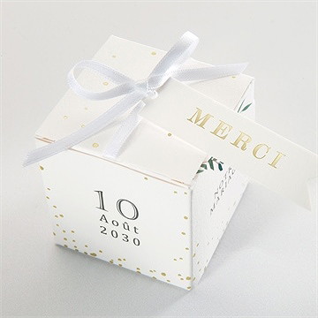 Boîte de dragées mariage douceur du pinceau dorure - Dessus de la boîte