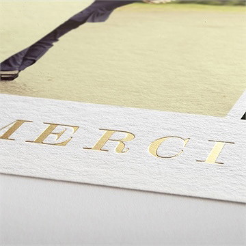 Remerciement mariage douceur du pinceau dorure - Marquage à chaud OR