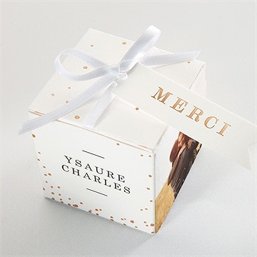 Boîte de dragées mariage vous dire merci - Dessus de la boîte