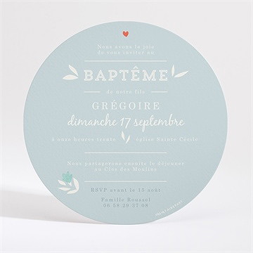 Faire-part de baptême colombe en folie - Dos du faire-part