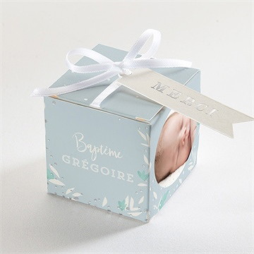 Boîte de dragées baptême colombe en folie