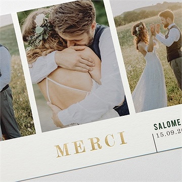 Remerciement mariage merci pour tout - Détail de la carte