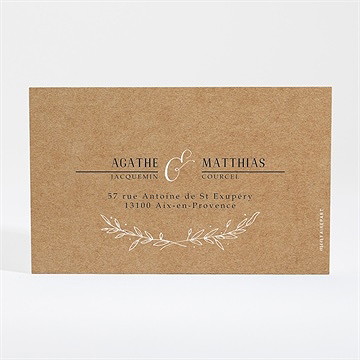 Carton réponse mariage kraft champêtre - Dos du carton