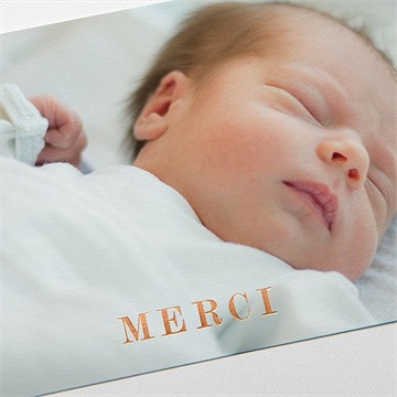 Remerciement naissance feuilles et étoiles - Détail de la carte